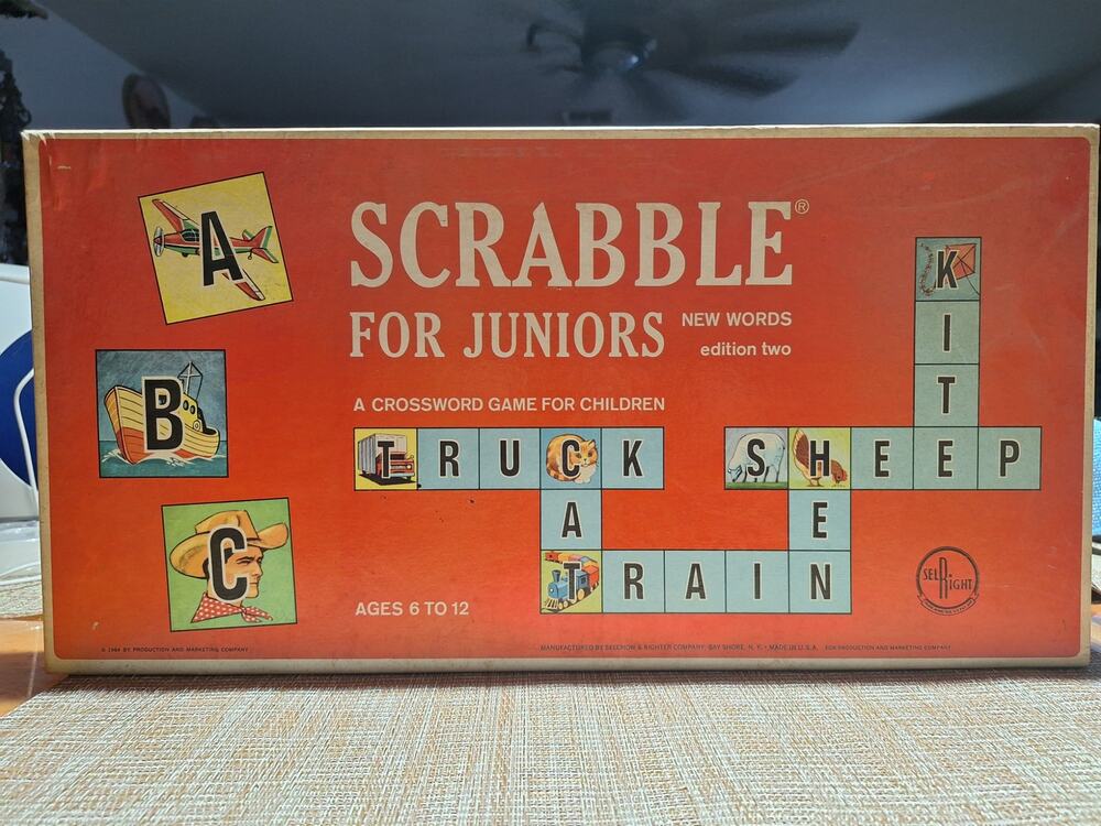 1964 Scrabble for Juniors New Words Edition Two Complete Selchow Righter